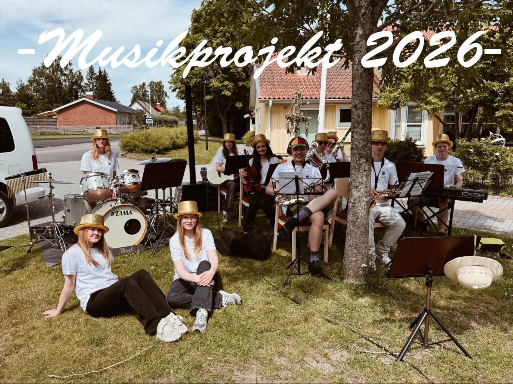 Gruppbild på ensemblen med instrument.